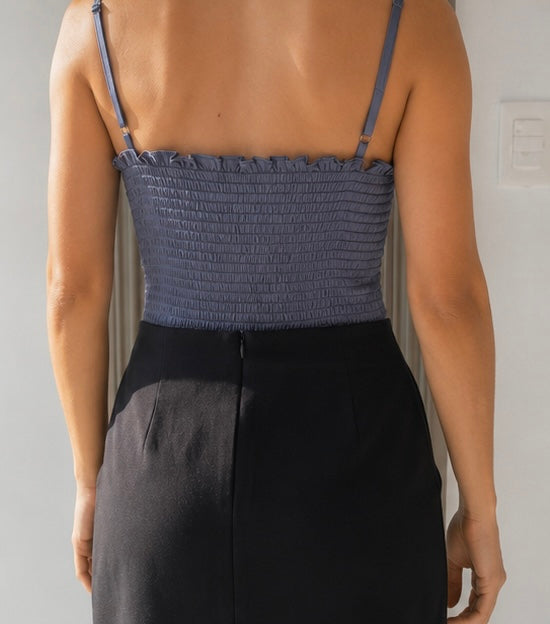 BLUSA DRAPEADA BACK SMOCK BLUE