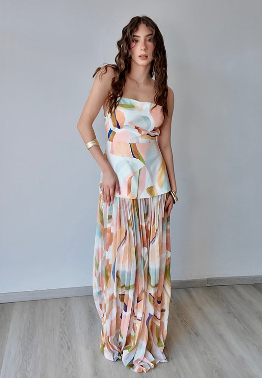 VESTIDO AURA PLISADO MULTICOLOR