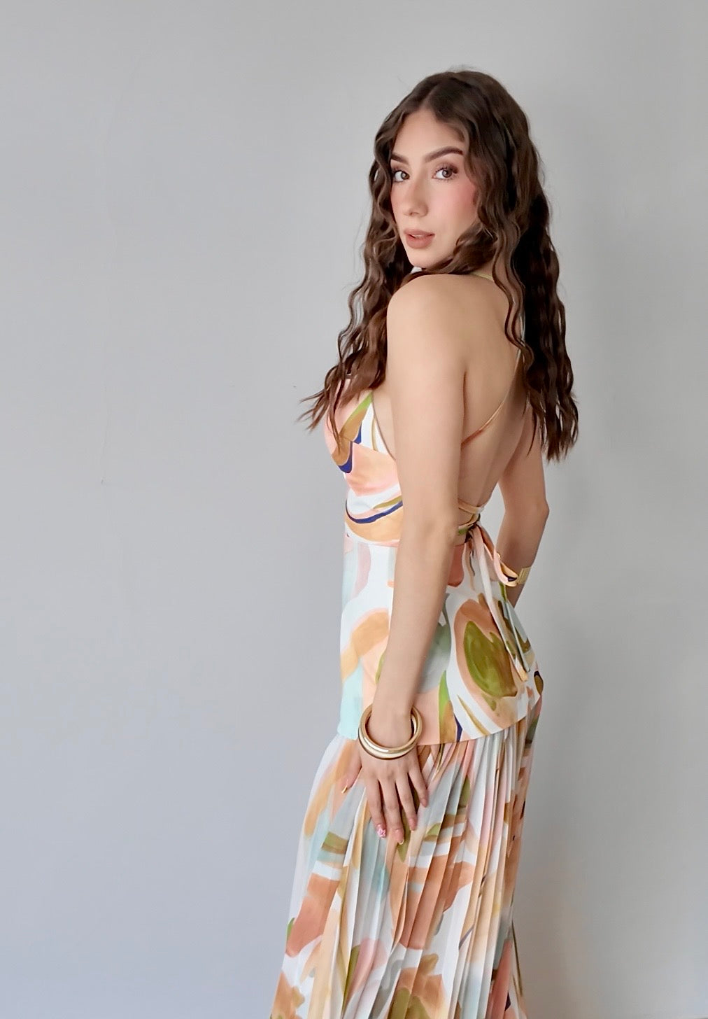 VESTIDO AURA PLISADO MULTICOLOR