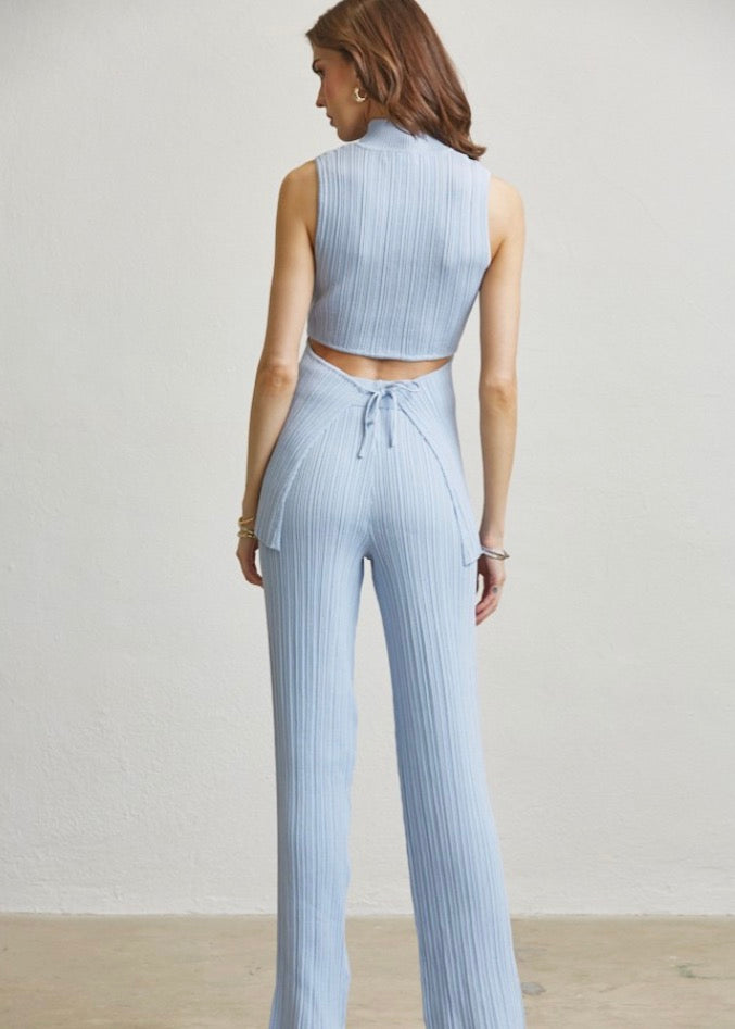 SET DE PANTALÓN TEJIDO AZUL CIELO