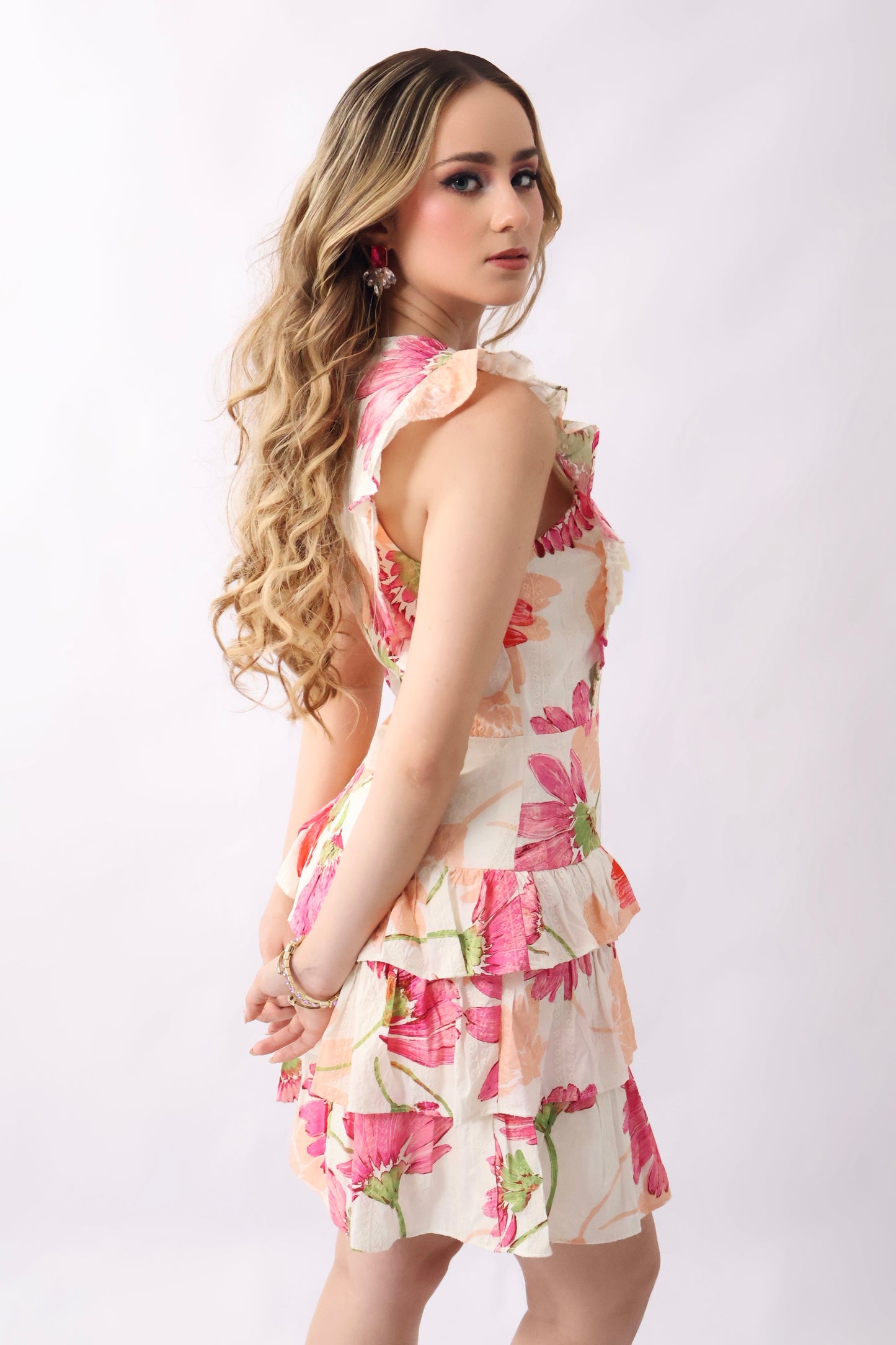 VESTIDO CORTO FLORAL ROMANTIC GARDEN