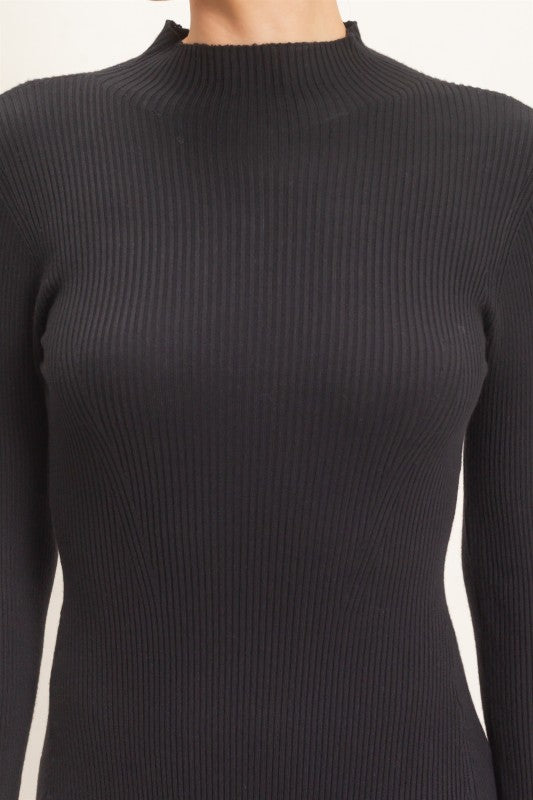 VESTIDO MIDI NEGRO DE PUNTO