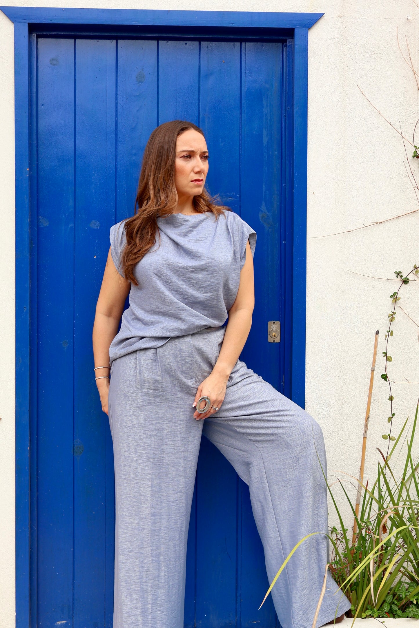 BLUSA DRAPEADA SOFT BLUE