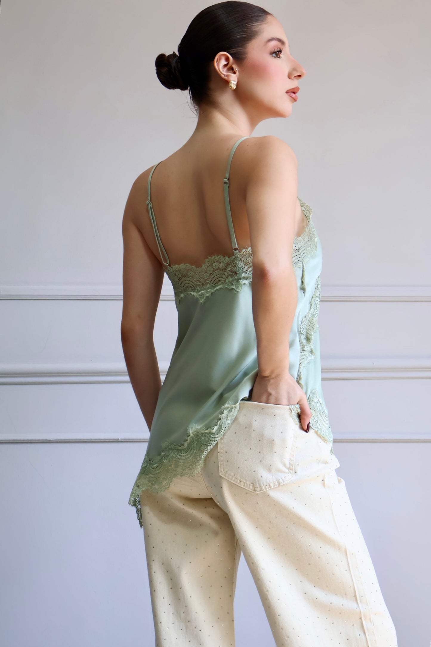 PANTALÓN WIDE LEG CON BRILLOS