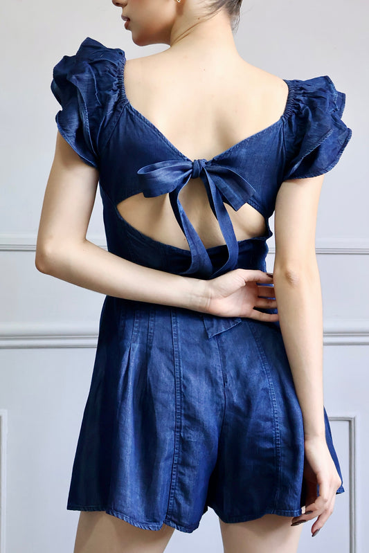 ROMPER DENIM RUFFLE CHARM