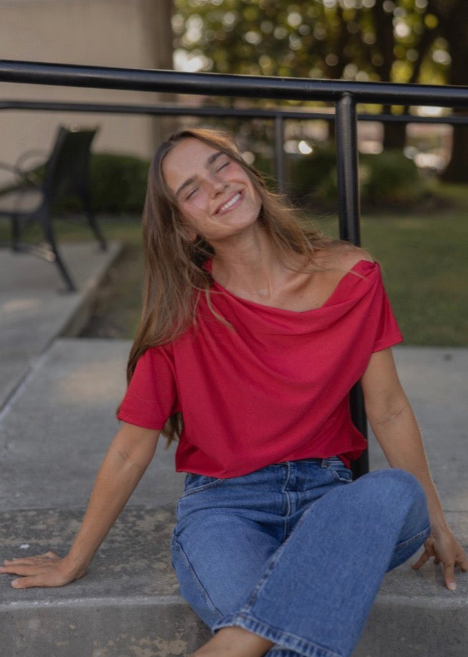 BLUSA CAMILA ROJO CEREZA