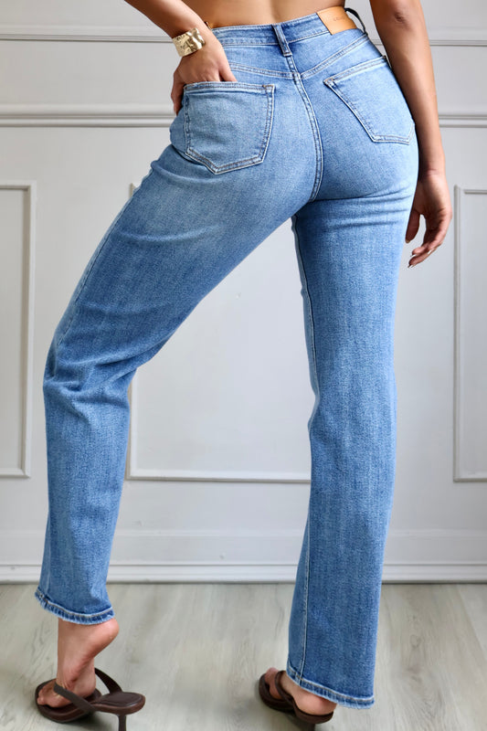 JEANS RECTO DESLAVADO