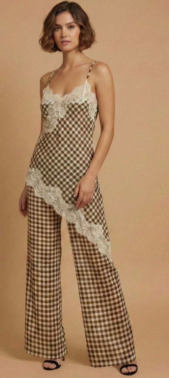 SET GINGHAM LACE
