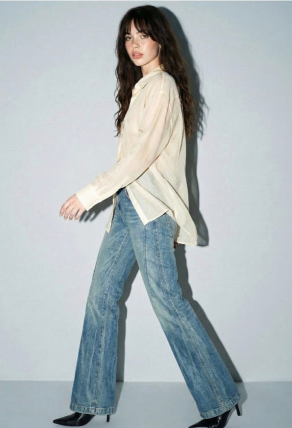 CAMISA SHEER IVORY
