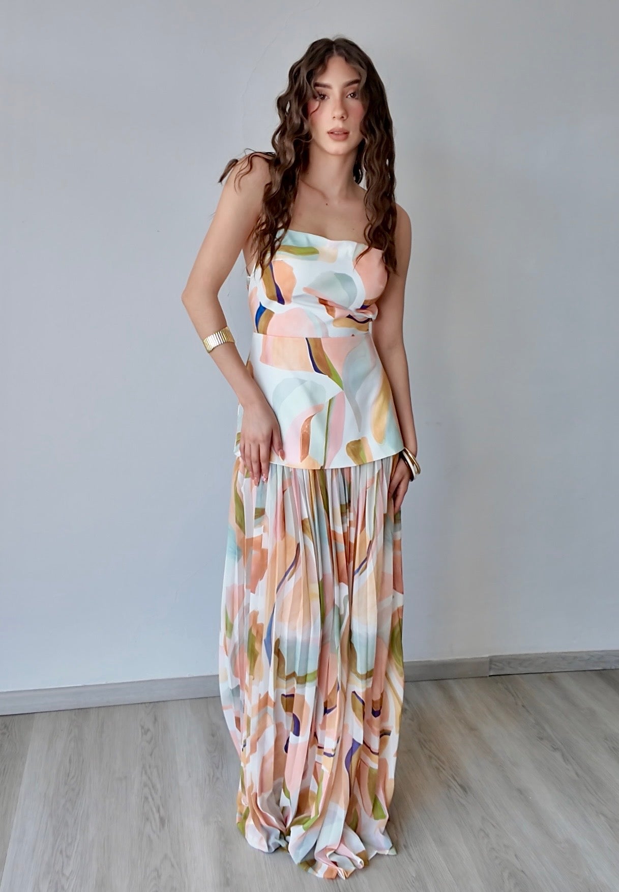 VESTIDO AURA PLISADO MULTICOLOR