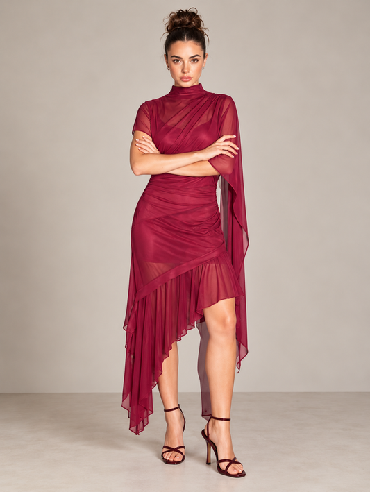 VESTIDO ASIMÉTRICO RASPBERRY