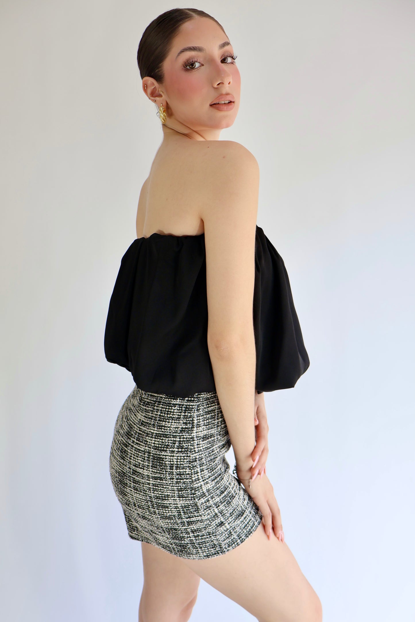 ROMPER SATIN & TWEED CHIC