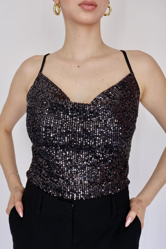 BLUSA LENTEJUELA ESCOTE HAMACA
