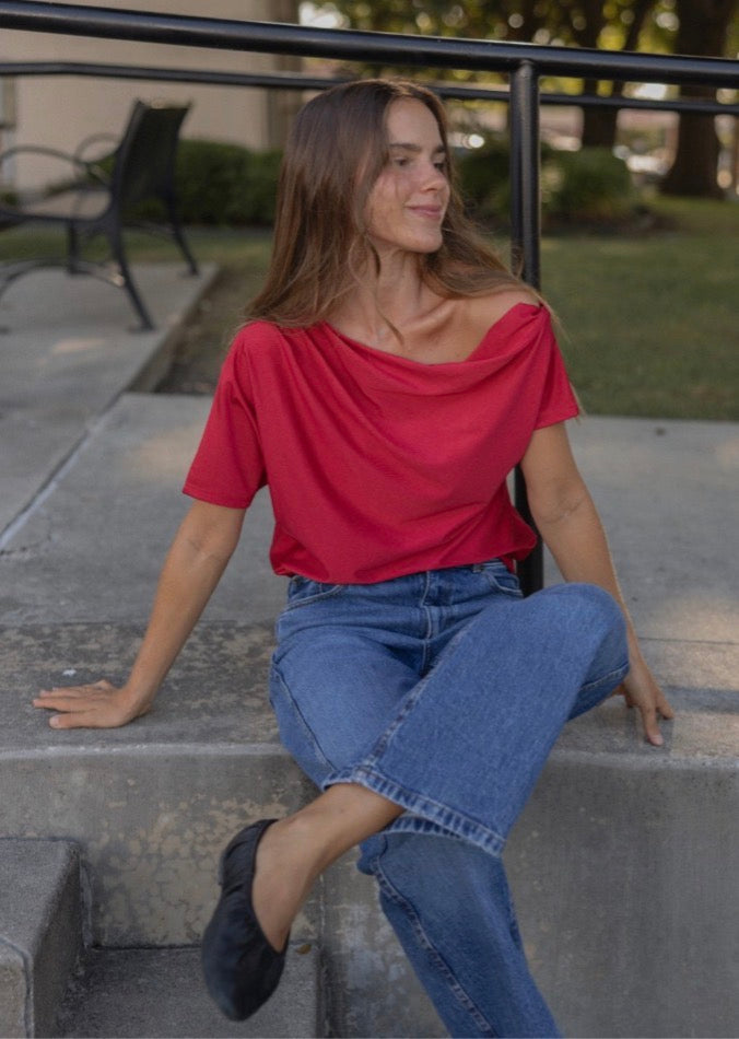 BLUSA CAMILA ROJO CEREZA