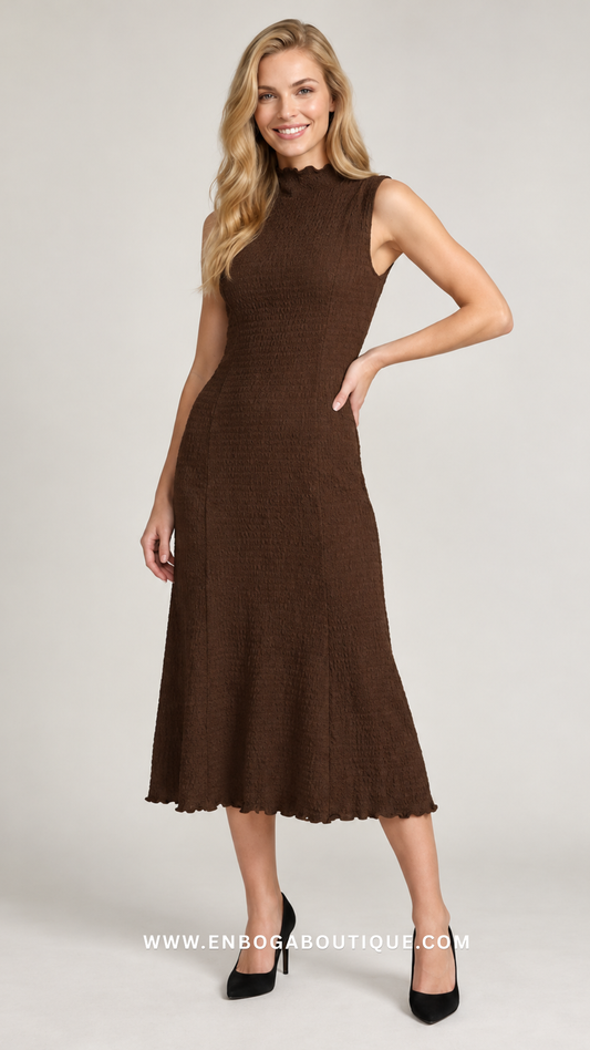 VESTIDO MIDI CHOCOLATE