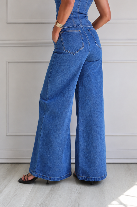 JEANS PALAZZO INDIGO