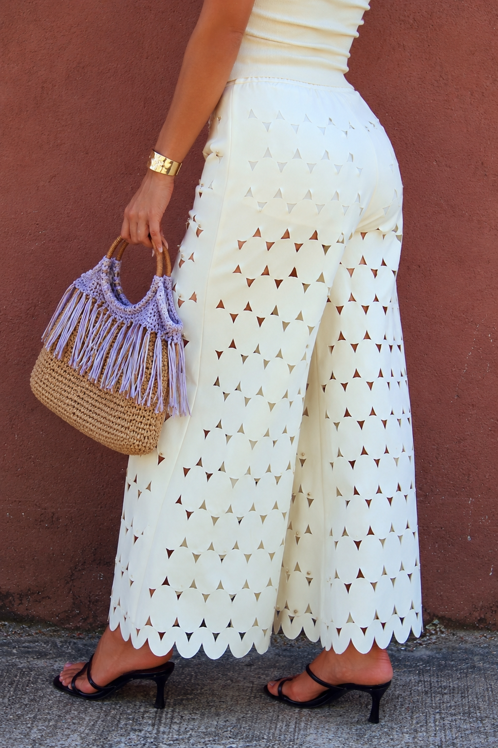 PANTALÓN PALAZZO CON PERLAS