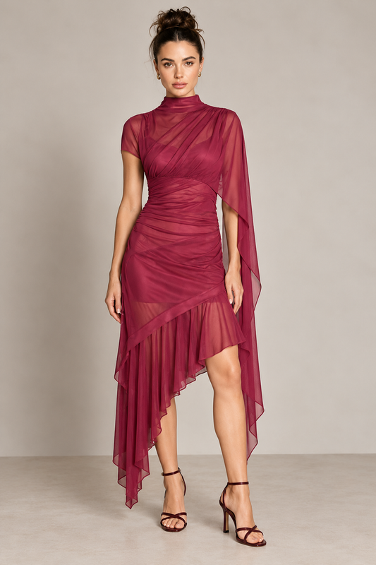 VESTIDO ASIMÉTRICO RASPBERRY