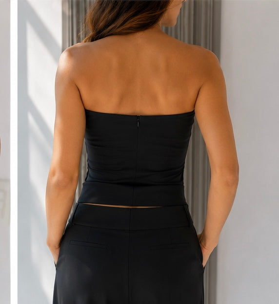 TOP STRAPLESS CRYSTAL FRINGE