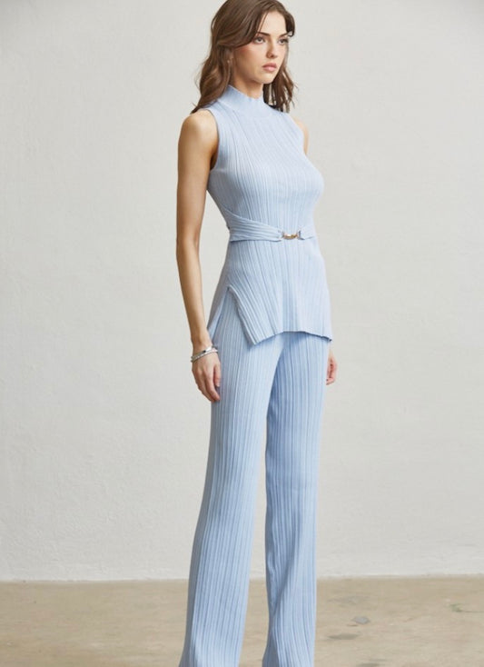 SET DE PANTALÓN TEJIDO AZUL CIELO