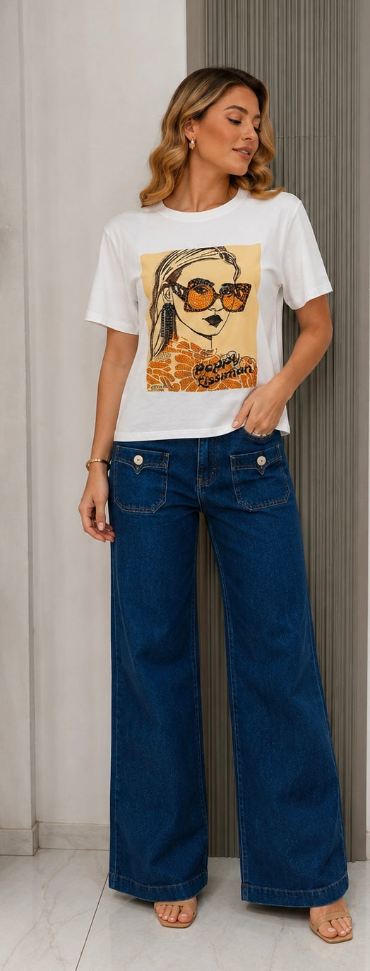 T-SHIRT ESTAMPADA FASHION ICON CHIC