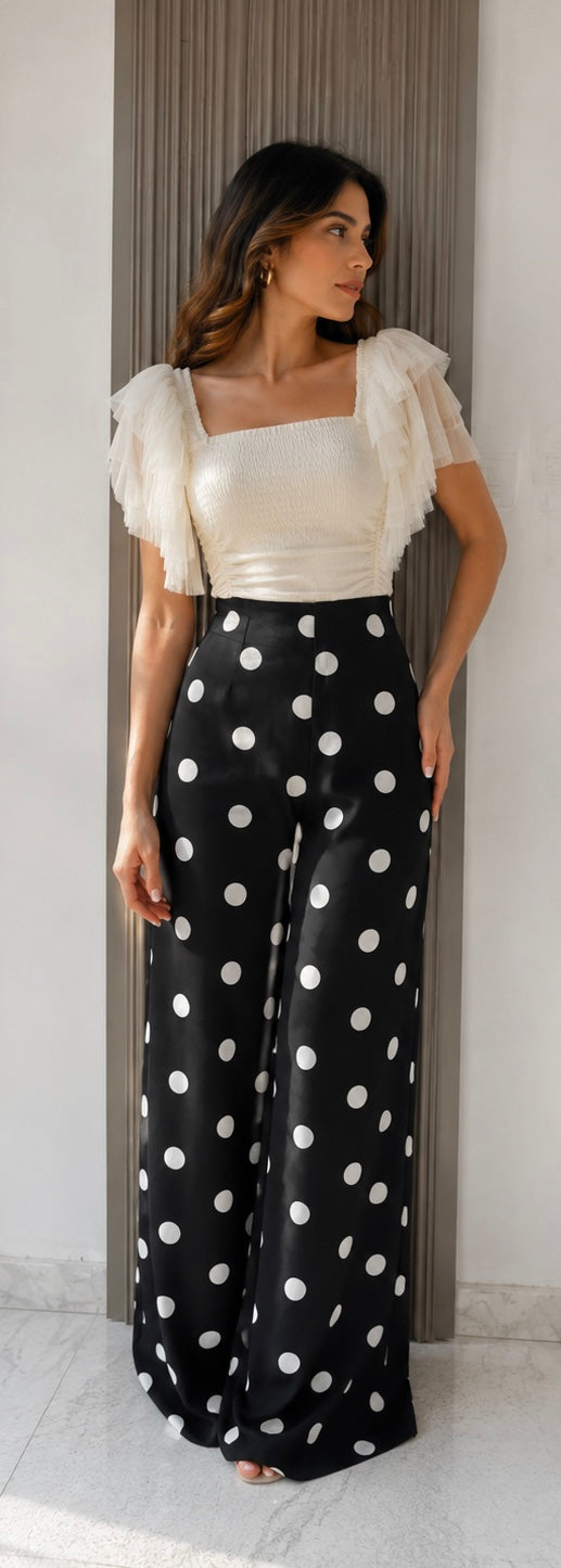 PANTALÓN POLKA DOT WIDE LEG