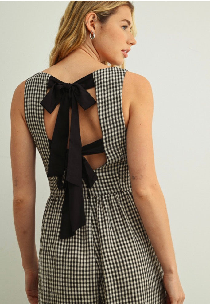 JUMPSUIT PALAZZO VICHY NOIR