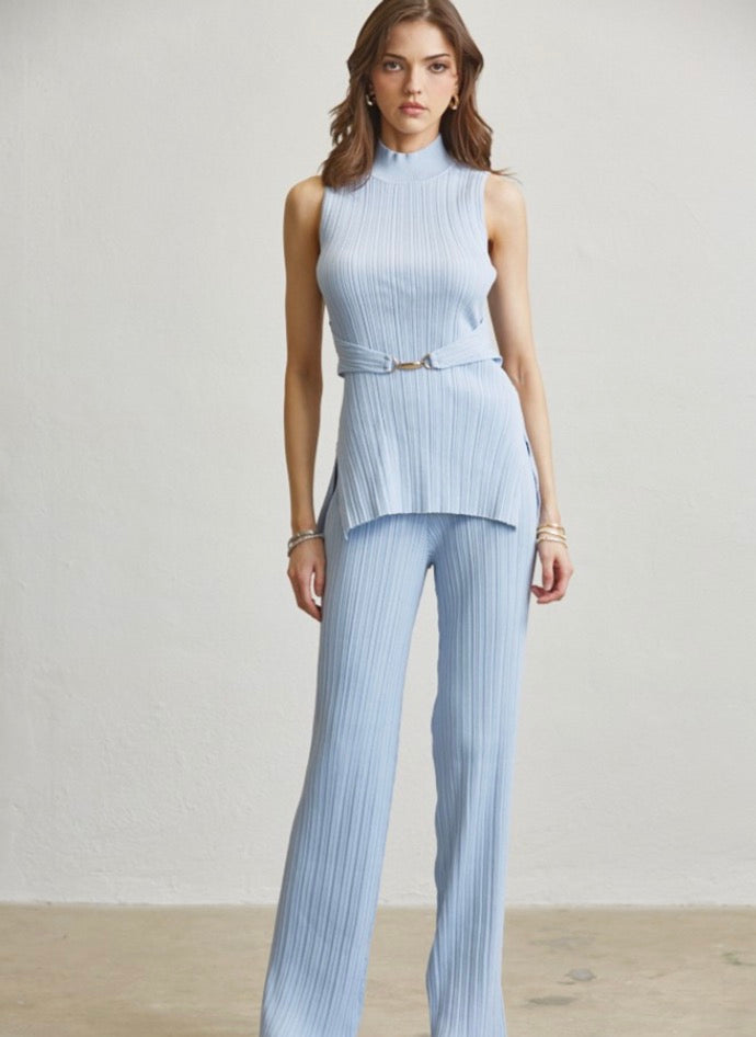 SET DE PANTALÓN TEJIDO AZUL CIELO