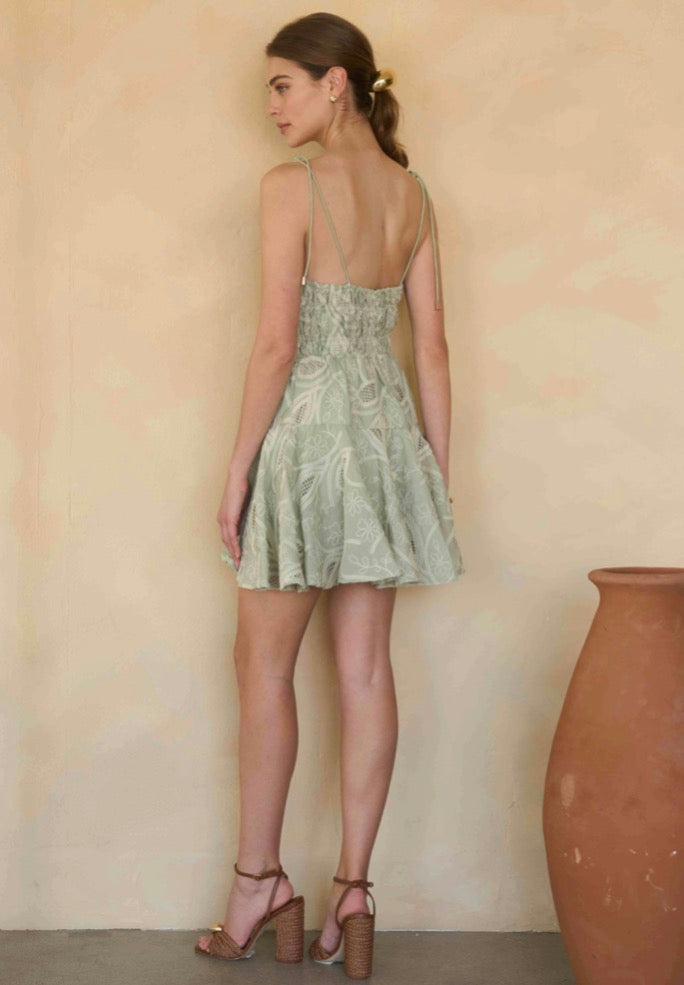 VESTIDO CORTO BORDADO SAGE