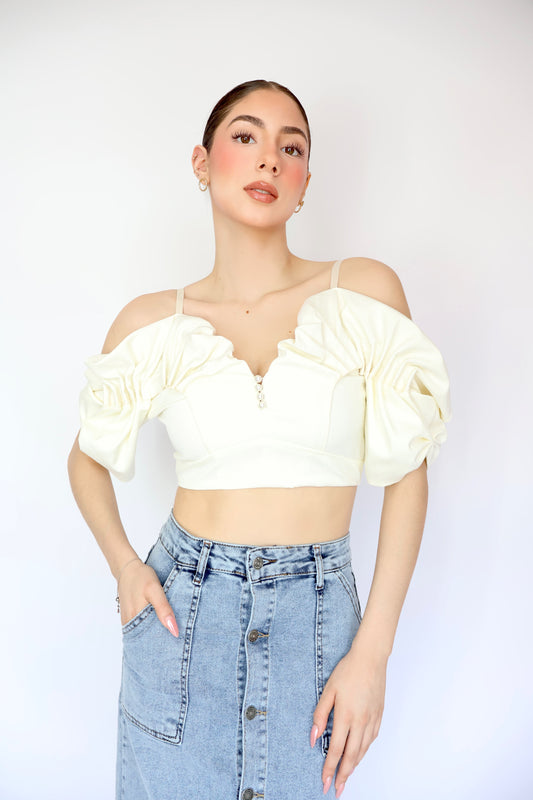 TOP PUFF PERLA IVORY