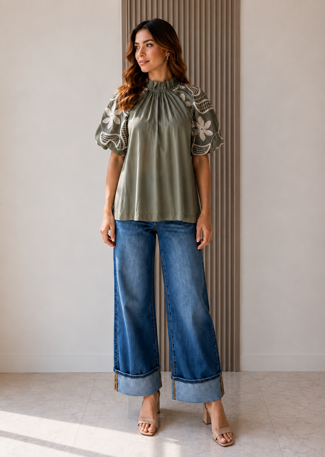 BLUSA BOHO BORDADA OLIVE