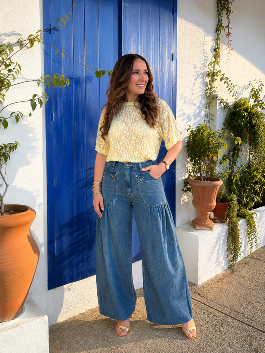 PANTALÓN DENIM CARGO BALLOON