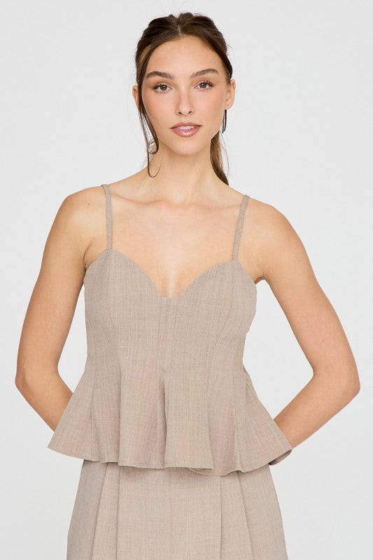 SET SAND PEPLUM