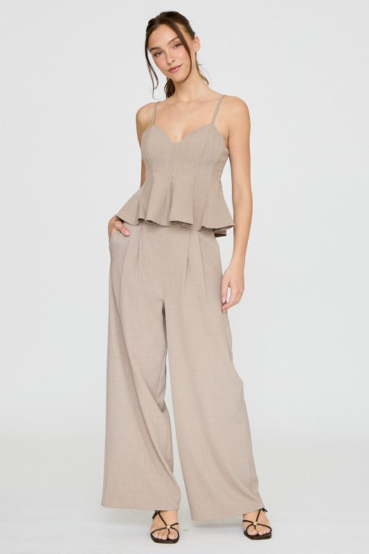 SET SAND PEPLUM
