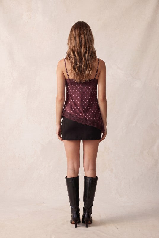 BLUSA POLKA LACE BURGUNDY