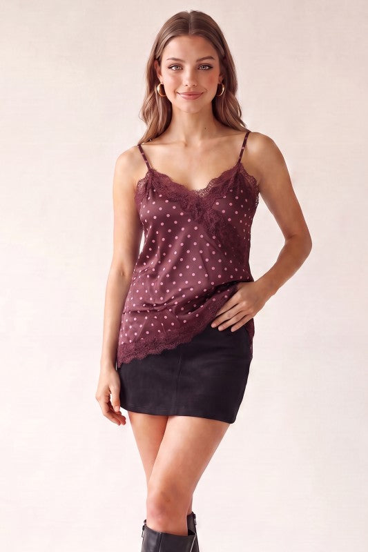 BLUSA POLKA LACE BURGUNDY