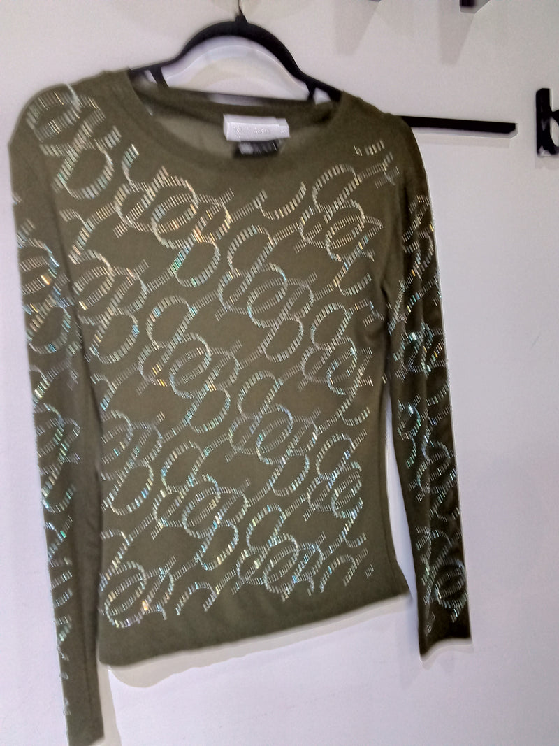 Blusa beige aplicaciones