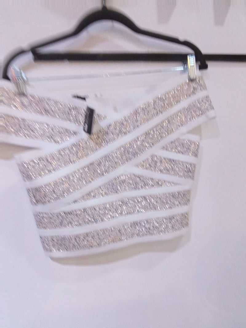 Croptop bandage blanco/dorado
