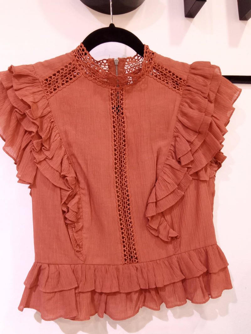 Blusa marrón cierre