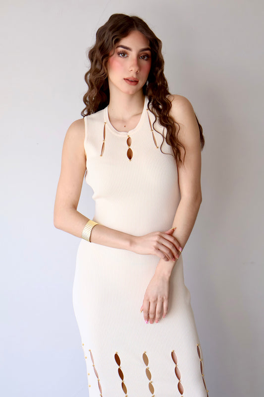 VESTIDO KNIT ELEGANCE NUDE