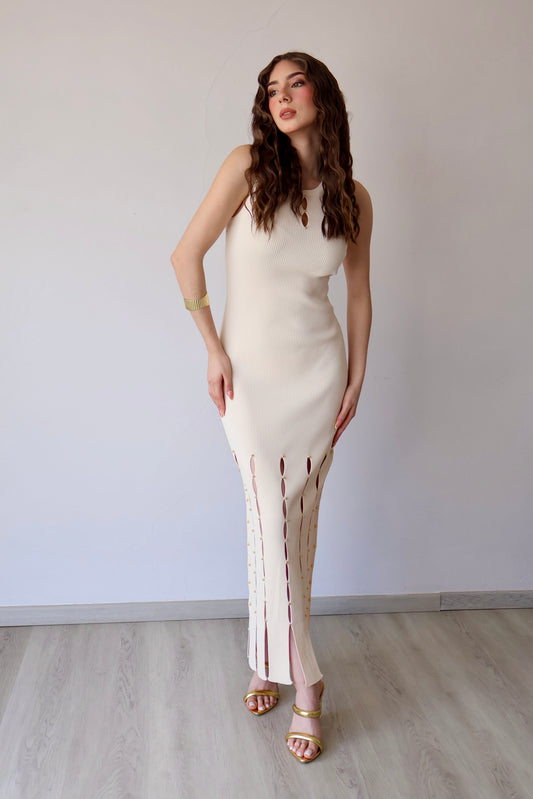 VESTIDO KNIT ELEGANCE NUDE