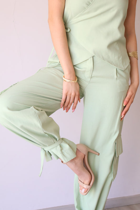 SET WRAP SAGE PANTS