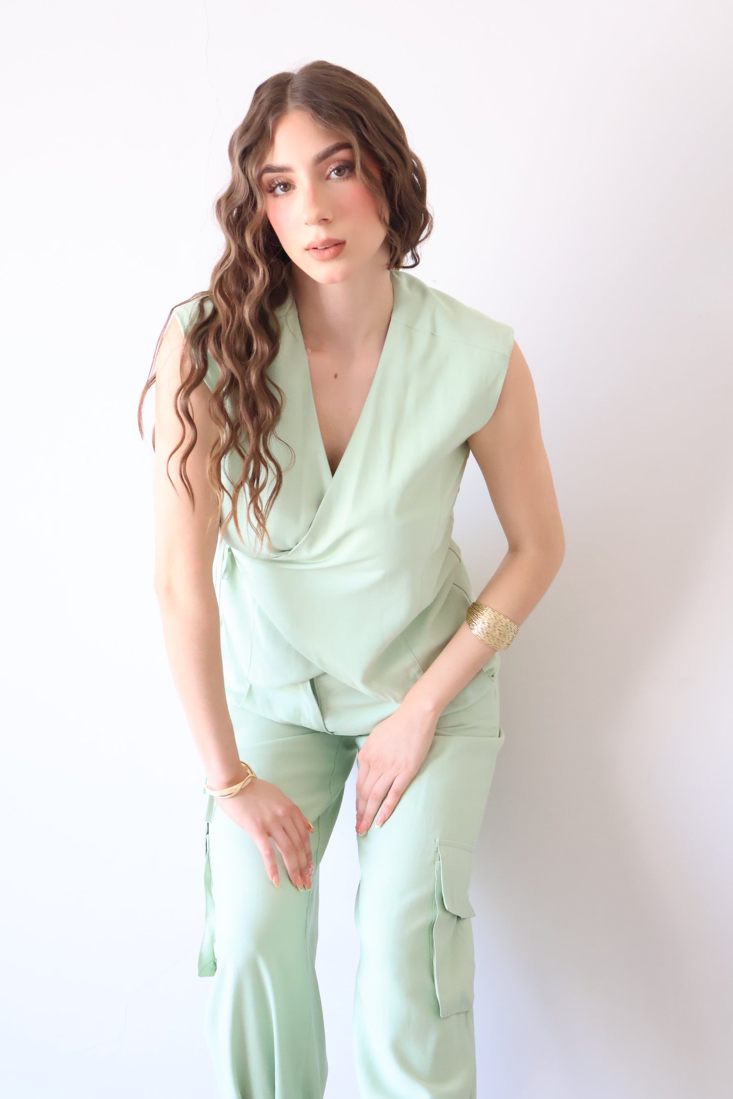 SET WRAP SAGE PANTS