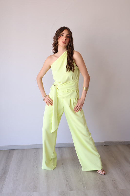 SET ASIMÉTRICO LIME GOLD LUXE