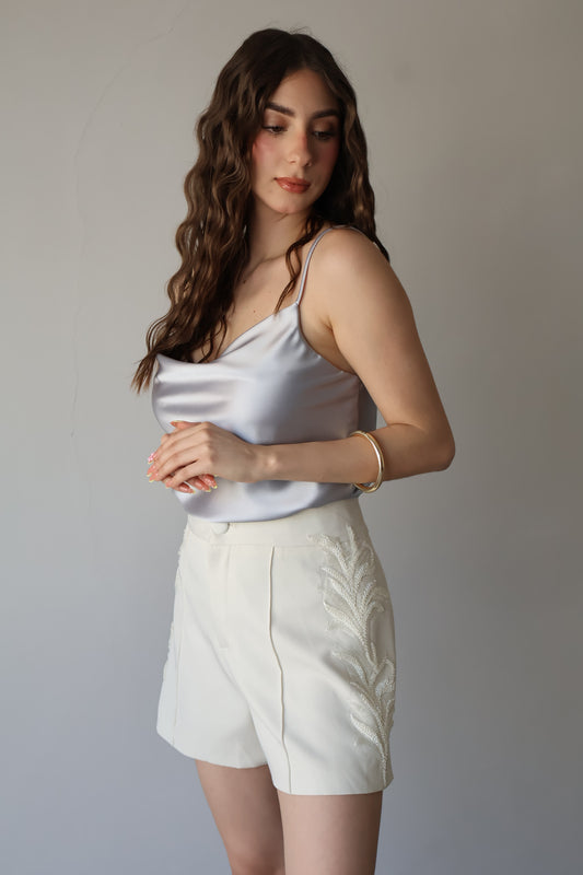 SHORT SASTRE BORDADO LUXE DETAIL