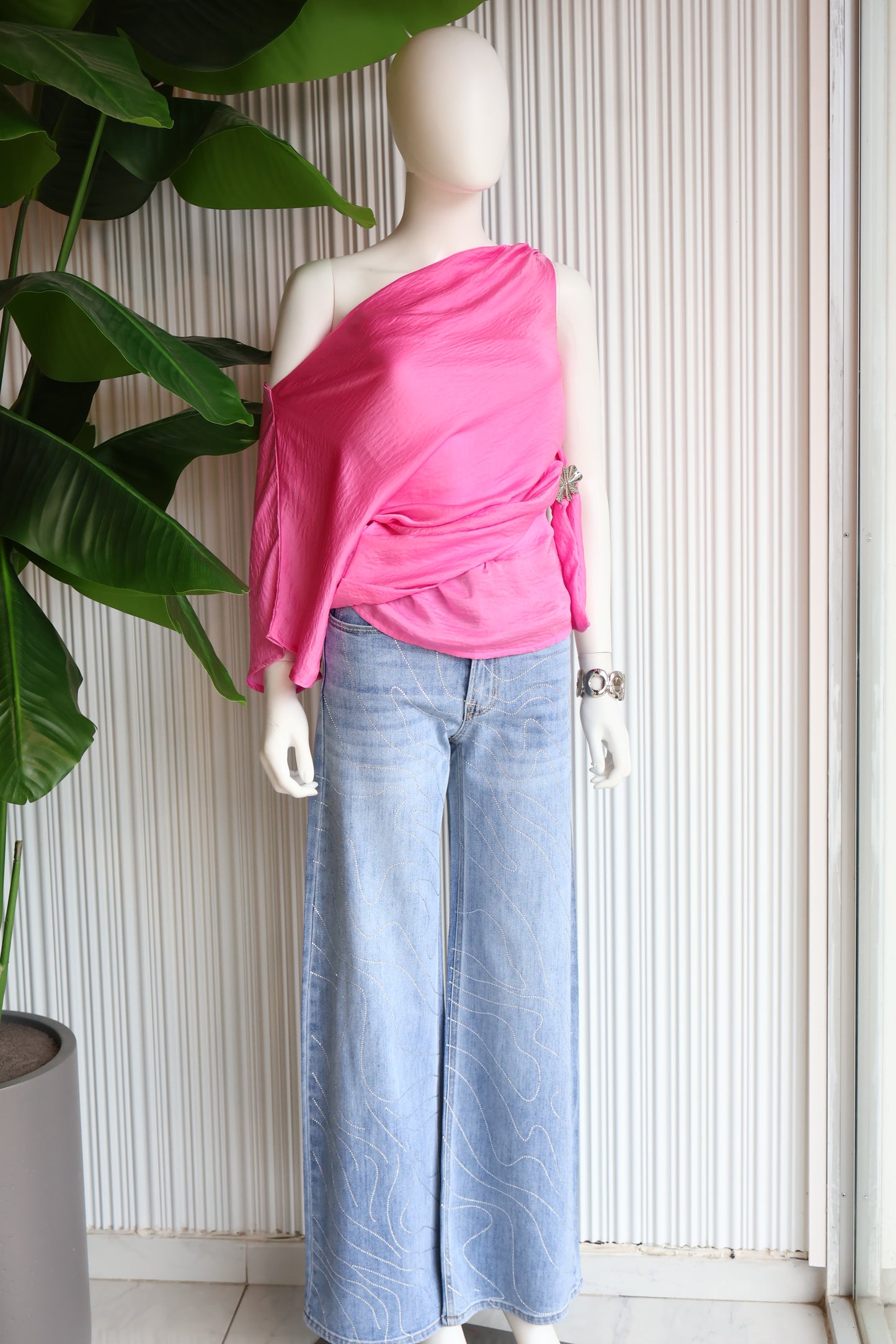 BLUSA DRAPED PINK CHARM