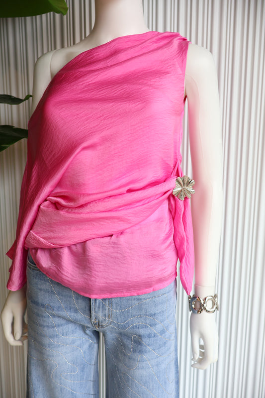 BLUSA DRAPED PINK CHARM