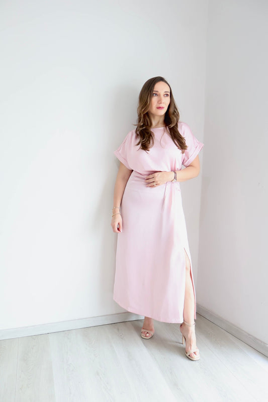 VESTIDO SATIN BLUSH ELEGANCE