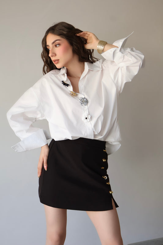 CAMISA BLANCA STATEMENT BUTTONS
