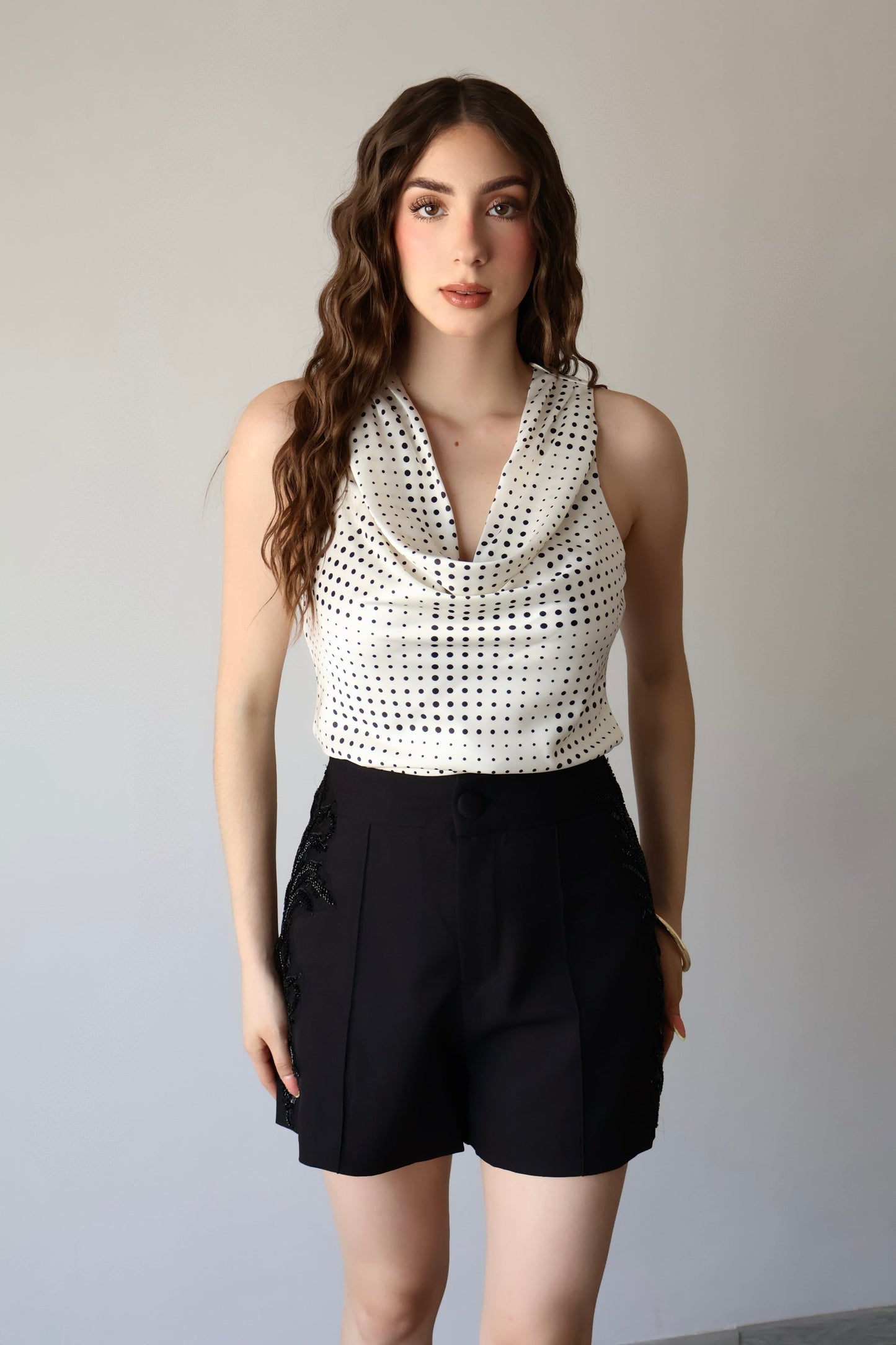 BLUSA SATIN POLKA CHIC